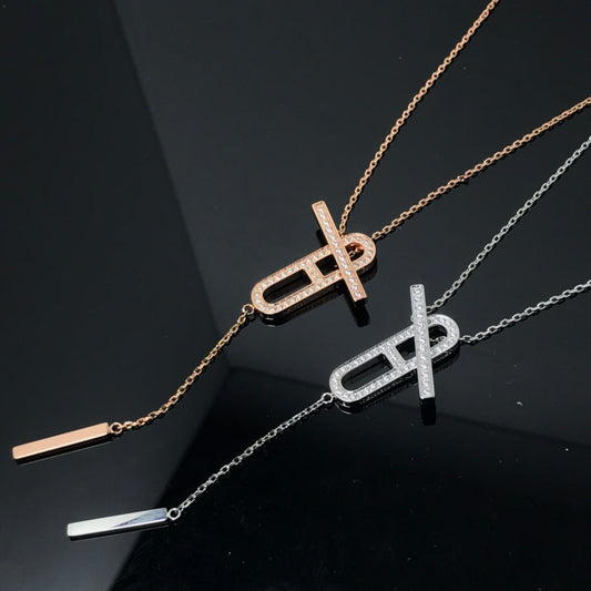 [CA]HM NECKLACE PLATINUM ROSE GOLD DIAMOND