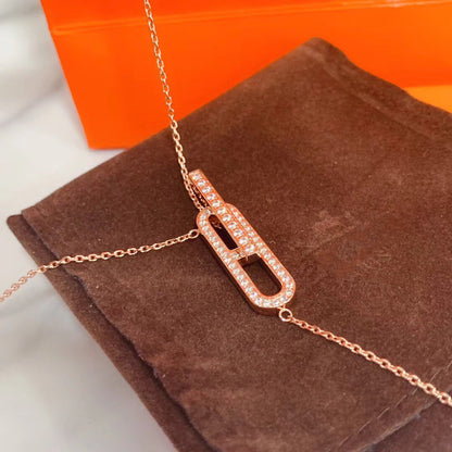 [CA]HM NECKLACE PLATINUM ROSE GOLD DIAMOND