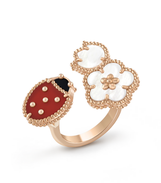 [CA]LUCKY 3 MOTIF ROSE GOLD RING