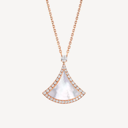 [CA]DREAM MOP DIAMOND PAVED PINK GOLD NECKLACE