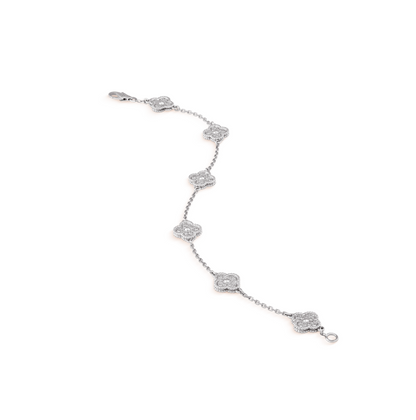 [CA]CLOVER 6 MOTIF SILVER DIAMOND BRACELET