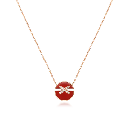 [CA]JEUX DE ROSE GOLD DIAMOND NECKLACE