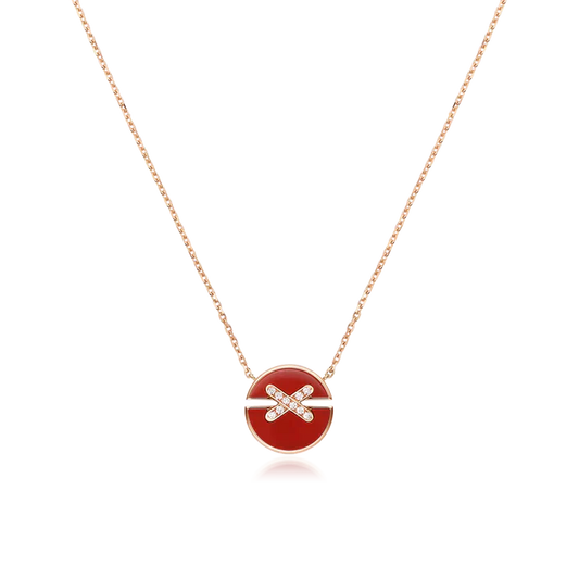 [CA]JEUX DE ROSE GOLD DIAMOND NECKLACE