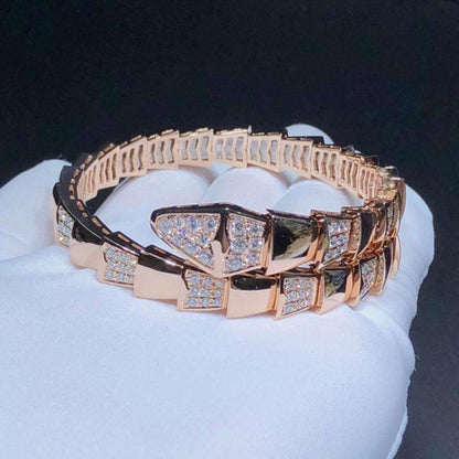 [CA]SERPENTI WIDE BRACELET PINK GOLD DIAMOND