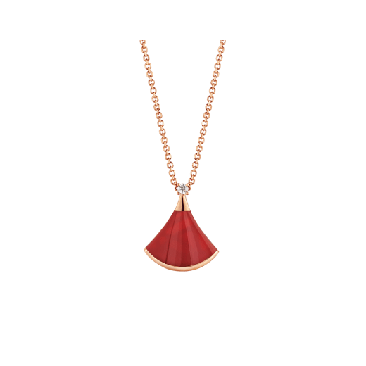 [CA]DREAM NECKLACE CARNELIAN 1 DIAMOND