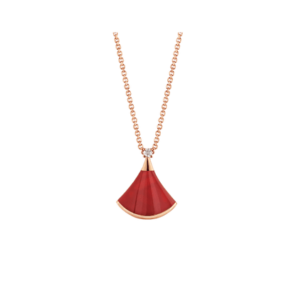 [CA]DREAM NECKLACE CARNELIAN 1 DIAMOND