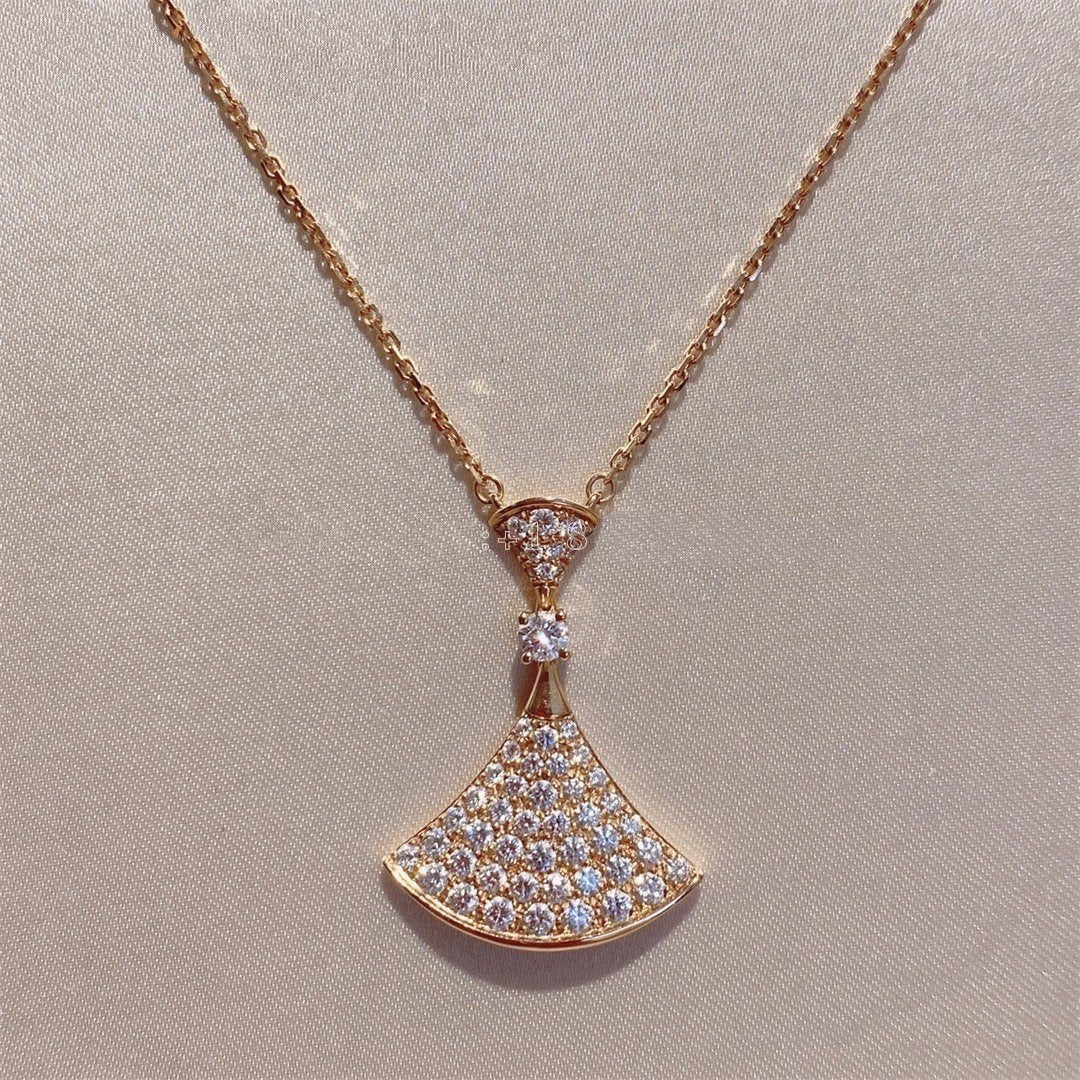 [CA]DREAM NECKLACE PINK GOLD FULL DIAMOND