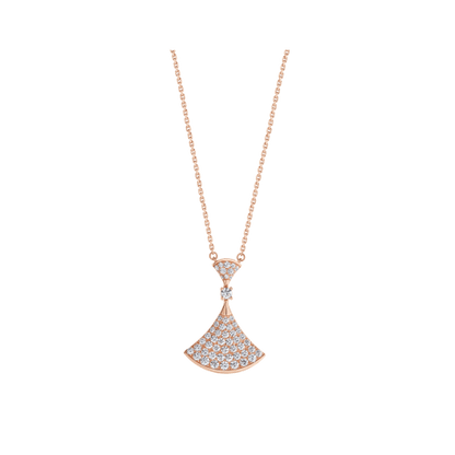 [CA]DREAM NECKLACE PINK GOLD FULL DIAMOND