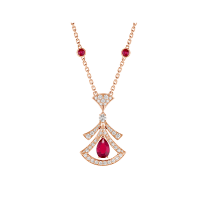 [CA]DREAM NECKLACE CARNELIAN DIAMOND PINK GOLD