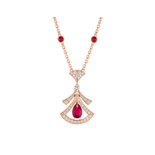 [CA]DREAM NECKLACE CARNELIAN DIAMOND PINK GOLD