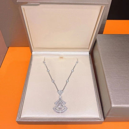 [CA]DREAM NECKLACE WHITE DIAMOND SILVER