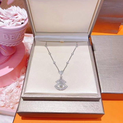 [CA]DREAM NECKLACE WHITE DIAMOND SILVER