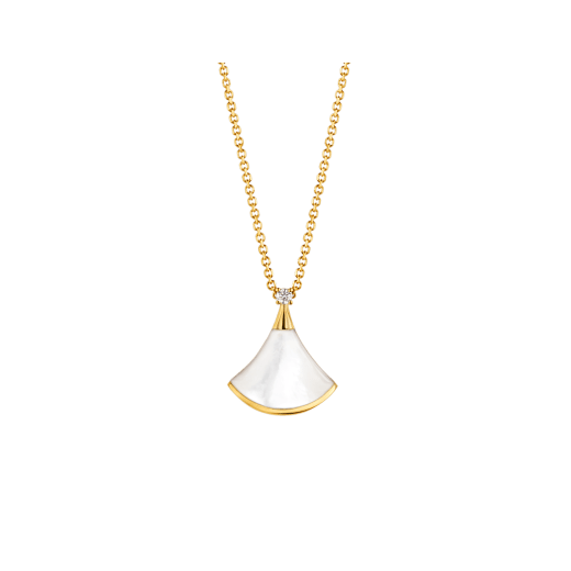 [CA]DREAM NECKLACE WHITE MOP GOLD 1 DIAMOND