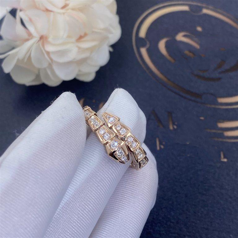 [CA]SERPENTI RING PINK GOLD DIAMOND PAVED 4MM