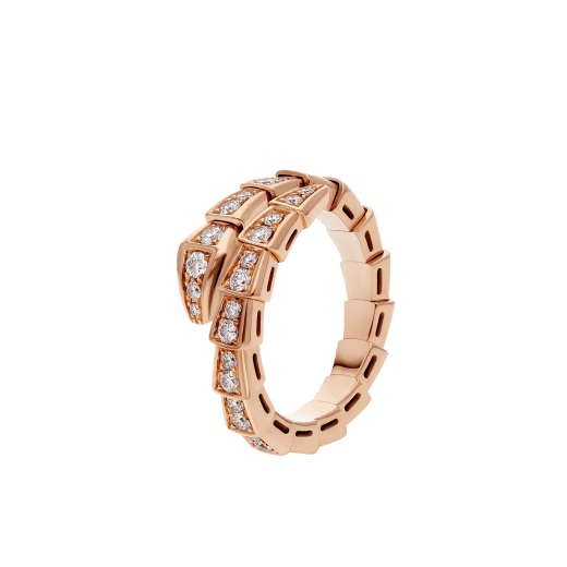 [CA]SERPENTI RING PINK GOLD DIAMOND PAVED 4MM