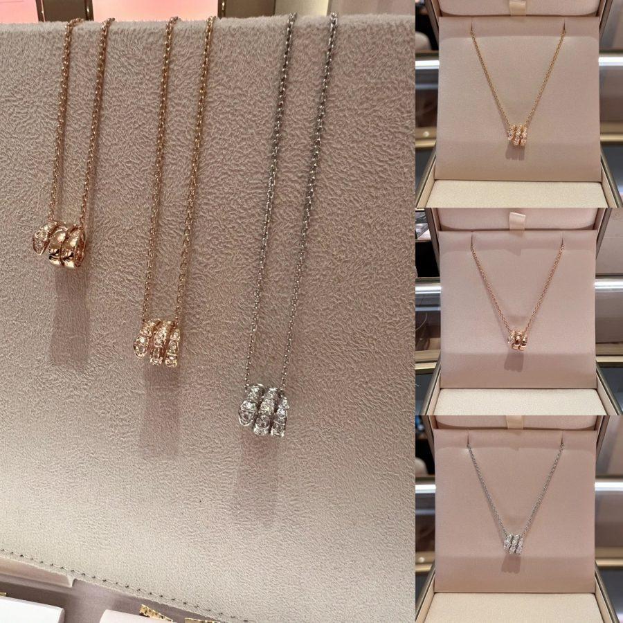 [CA]SERPENTI  NECKLACE DOUBLE RING DIAMOND