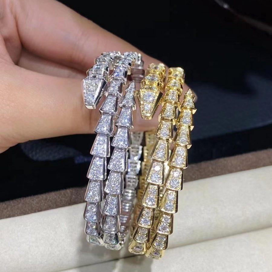 [CA]SERPENTI BRACELET GOLD DIAMOND DOUBLE ROW