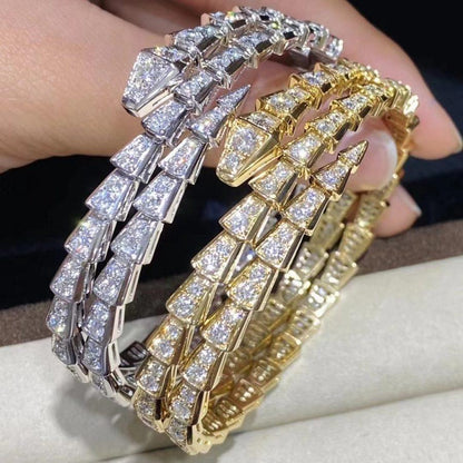 [CA]SERPENTI BRACELET GOLD DIAMOND DOUBLE ROW