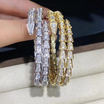 [CA]SERPENTI BRACELET GOLD DIAMOND DOUBLE ROW