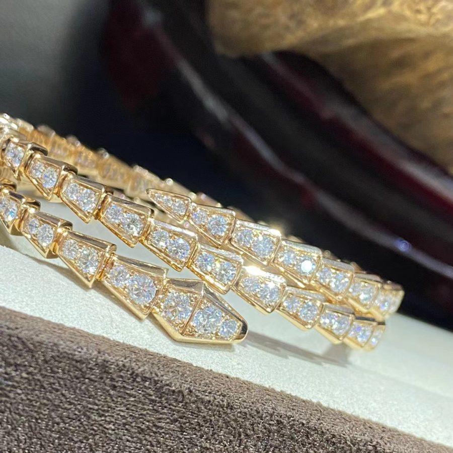 [CA]SERPENTI BRACELET GOLD DIAMOND DOUBLE ROW