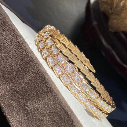 [CA]SERPENTI BRACELET GOLD DIAMOND DOUBLE ROW