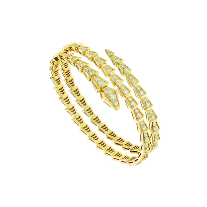 [CA]SERPENTI BRACELET GOLD DIAMOND DOUBLE ROW