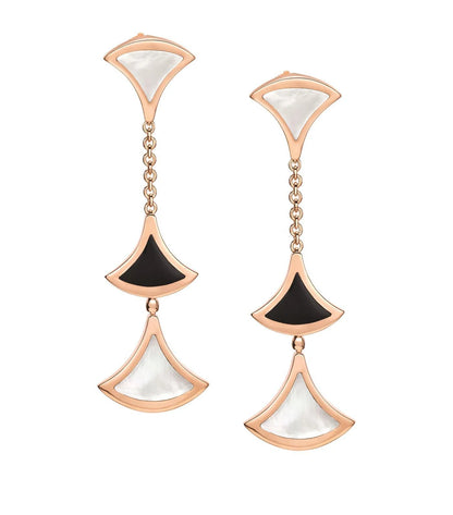 [CA]DREAM EARRINGS 3 MOTIFS ONYX MOP PINK GOLD