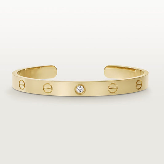 [CA]LOVE BRACELET 6.1MM 1 DIAMOND OPEN CUFF