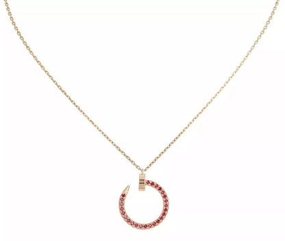 [CA]JUSTE NECKLACE GOLD RED DIAMONDS