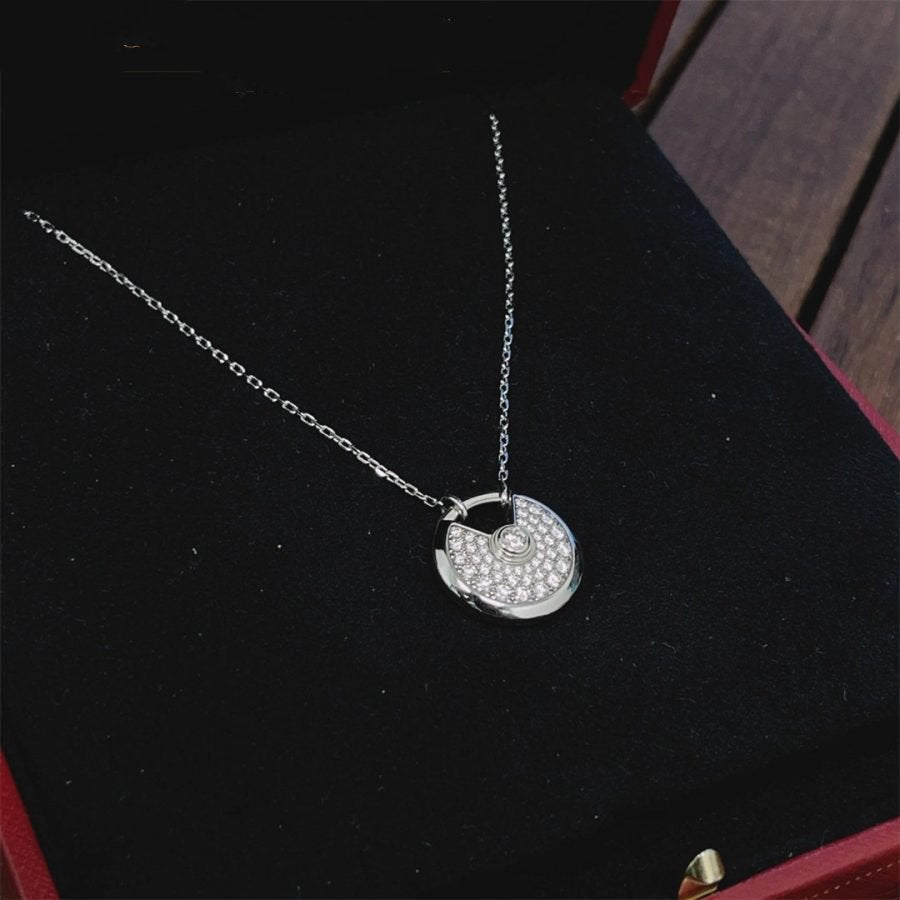 [CA]AMULETTE SILVER FULL DIAMOND NECKLACE