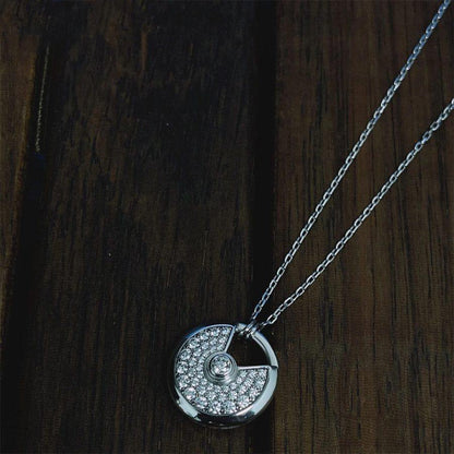 [CA]AMULETTE SILVER FULL DIAMOND NECKLACE