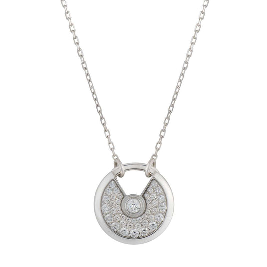 [CA]AMULETTE SILVER FULL DIAMOND NECKLACE