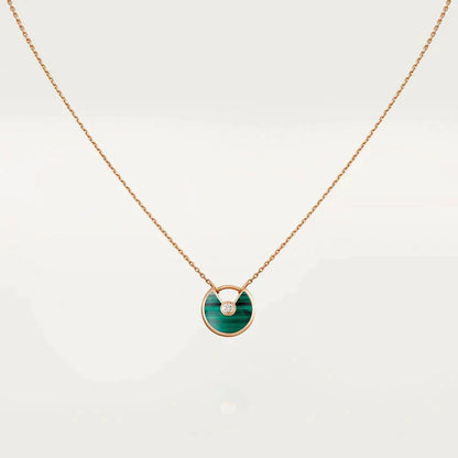 [CA]AMULETTE ROSE GOLD MALACHITE NECKLACE