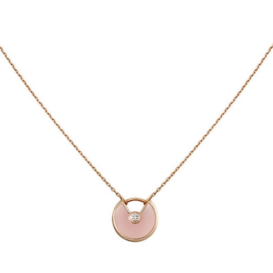 [CA]AMULETTE ROSE GOLD PINK MOP NECKLACE