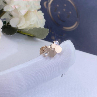 [CA]BEE LOVE PINK GOLD DIAMOND EARRINGS