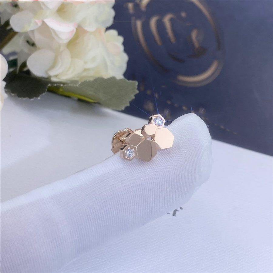 [CA]BEE LOVE PINK GOLD DIAMOND EARRINGS