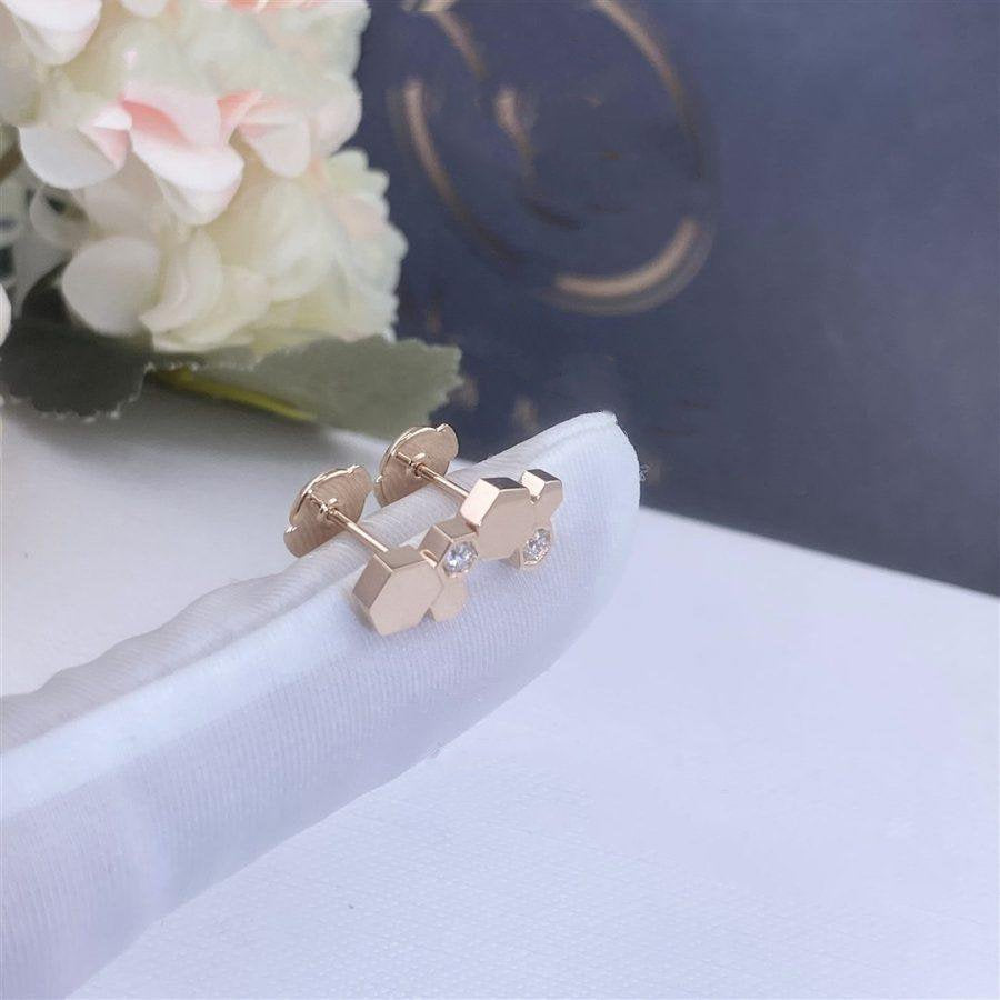 [CA]BEE LOVE PINK GOLD DIAMOND EARRINGS