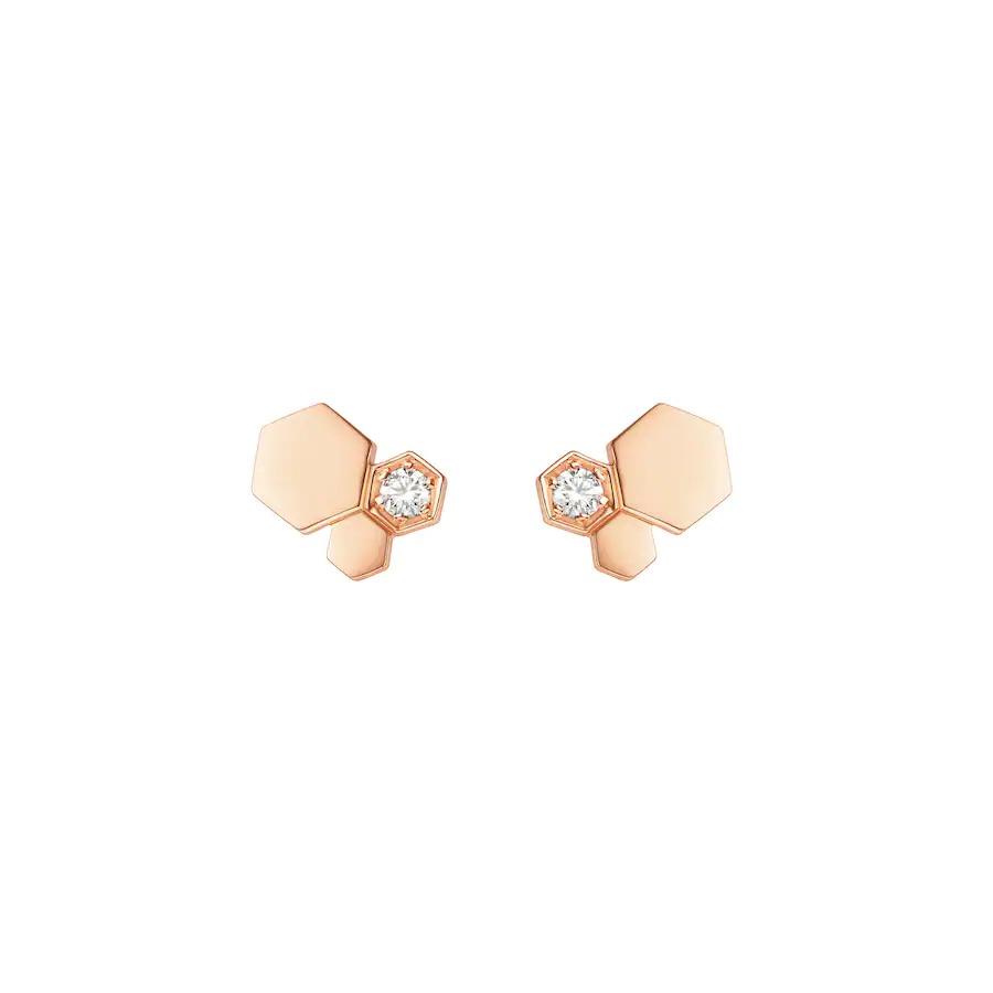 [CA]BEE LOVE PINK GOLD DIAMOND EARRINGS