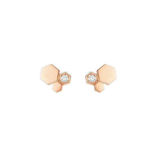 [CA]BEE LOVE PINK GOLD DIAMOND EARRINGS