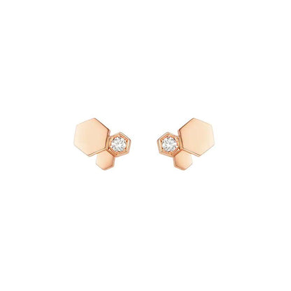 [CA]BEE LOVE PINK GOLD DIAMOND EARRINGS