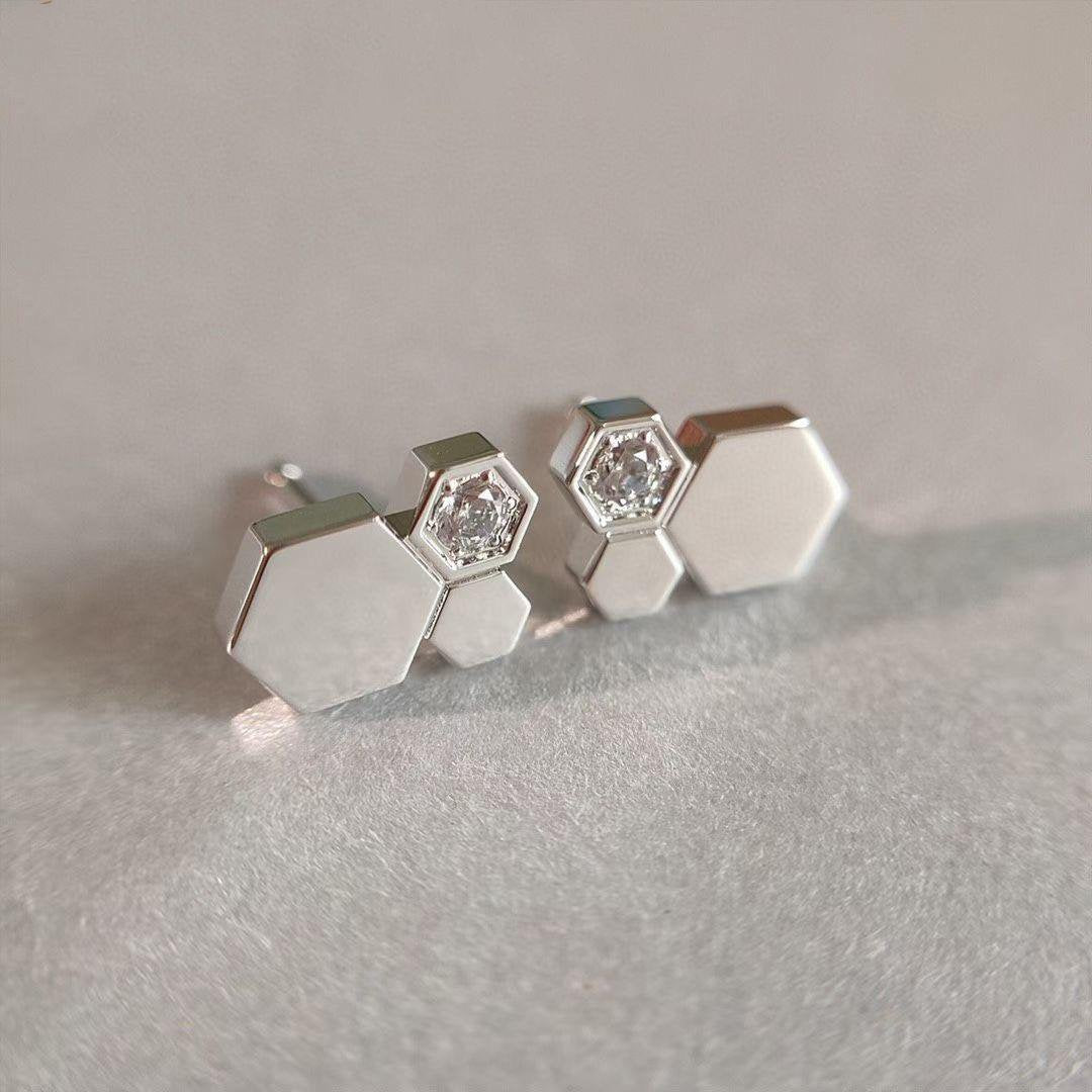 [CA]BEE LOVE SILVER DIAMOND EARRINGS