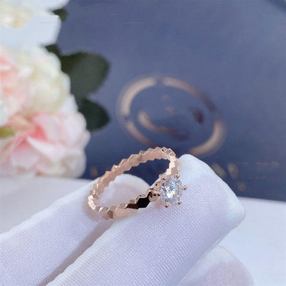 [CA]BEE LOVE RING PINK GOLD 1 DIAMOND