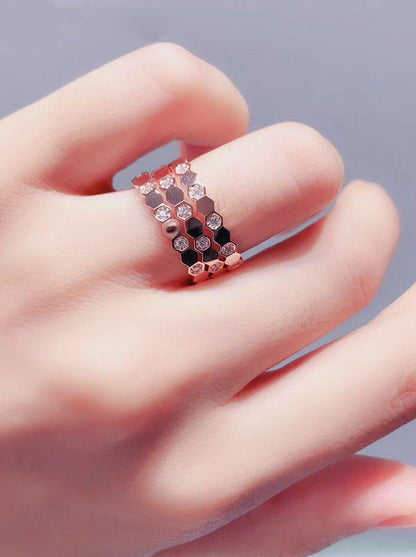 [CA]BEE LOVE RING PINK GOLD DIAMOND