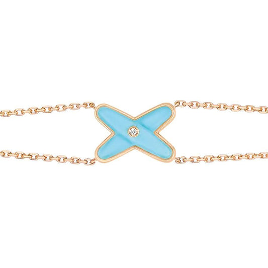 [CA]JEUX BRACELET TURQUOISE PINK GOLD 1 DIAMOND