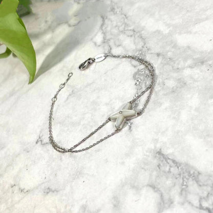 [CA]JEUX BRACELET WHITE MOP SILVER 1 DIAMOND