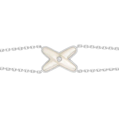 [CA]JEUX BRACELET WHITE MOP SILVER 1 DIAMOND