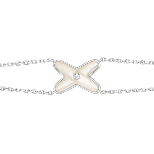 [CA]JEUX BRACELET WHITE MOP SILVER 1 DIAMOND