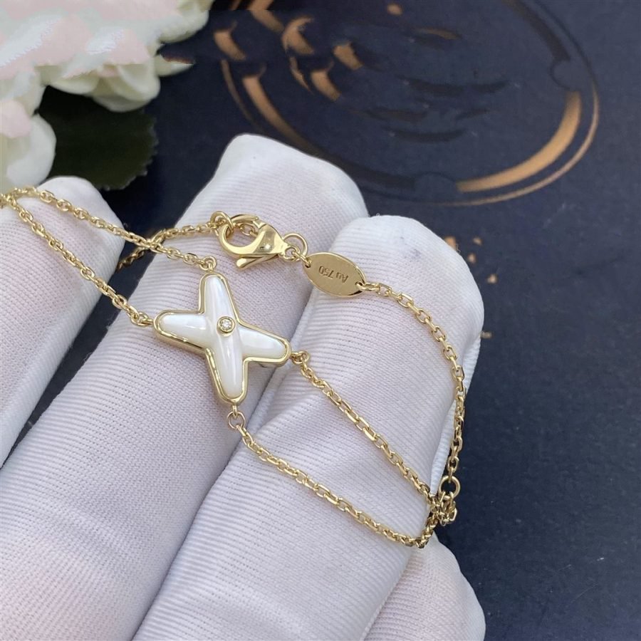 [CA]JEUX BRACELET WHITE MOP GOLD 1 DIAMOND