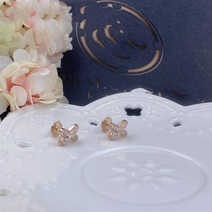 [CA]JEUX DE PINK GOLD DIAMOND EARRINGS