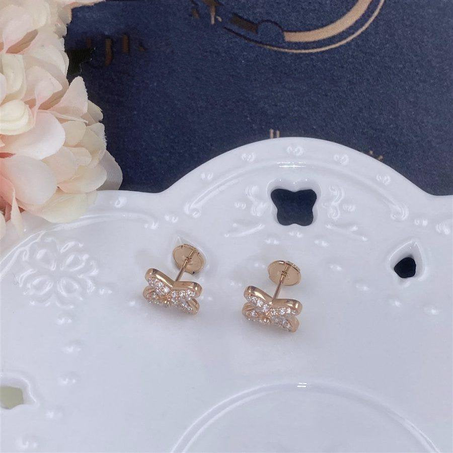 [CA]JEUX DE PINK GOLD DIAMOND EARRINGS